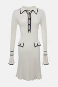 Louise Contrast Ruffle Knit Mini Dress