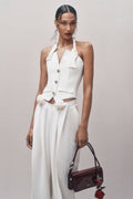 Louise Tuxedo Flower Trouser Maching Set