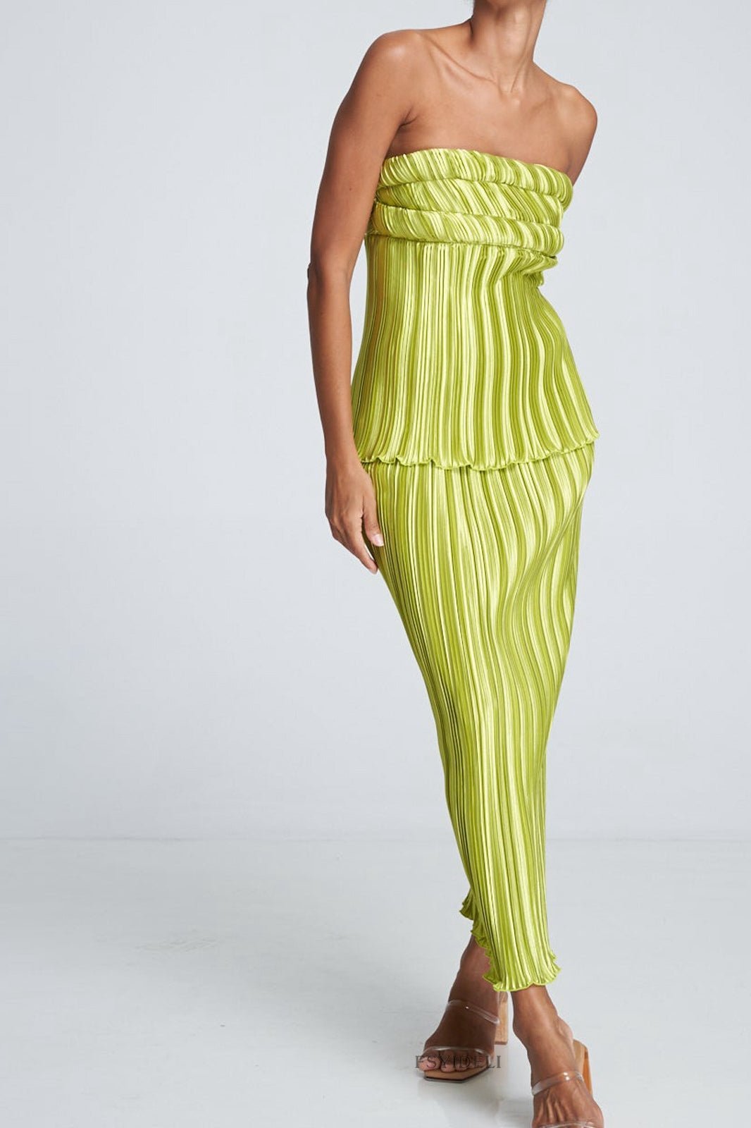 Lyuba Plisse Strapless Set