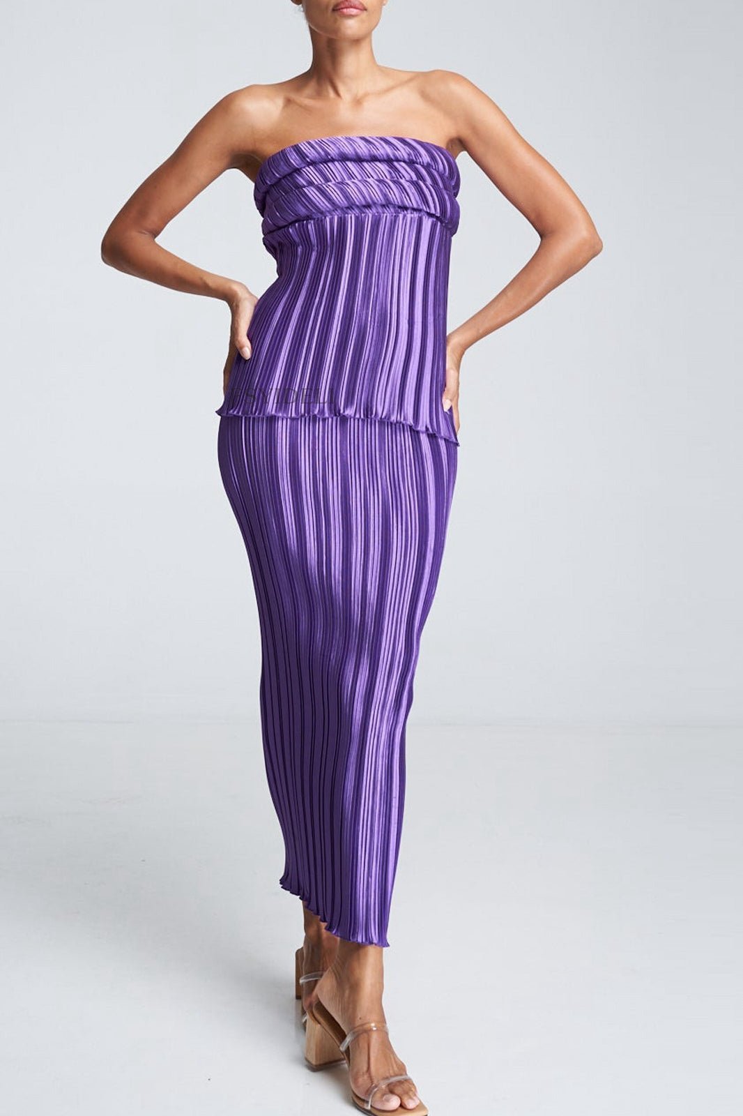 Lyuba Plisse Strapless Set