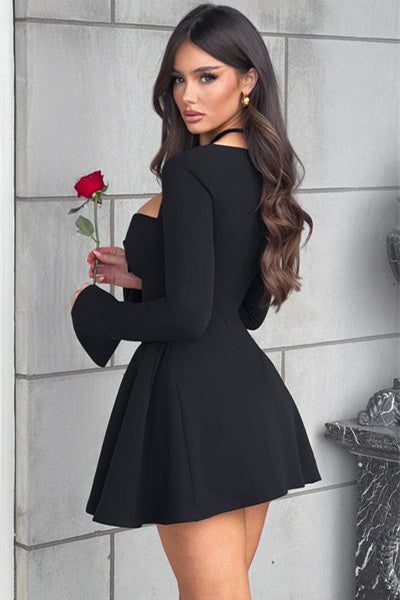 Regina Long Sleeve Sweetheart Mini Dress