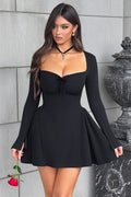 Regina Long Sleeve Sweetheart Mini Dress