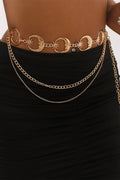 Metal Moon & Star Waist Chain Belt