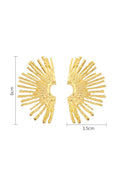 Metallic Sector Semicircular Earrings