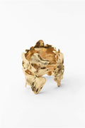 Metallic Textured Flowers Bracelet