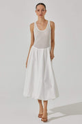 Novia Contrast Sleeveless Midi Dress