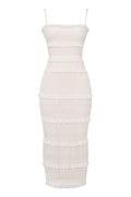 Orchid Plisse Trimed Slip Maxi Dress