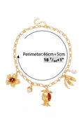 Pancy Pomegrante Flower Necklace