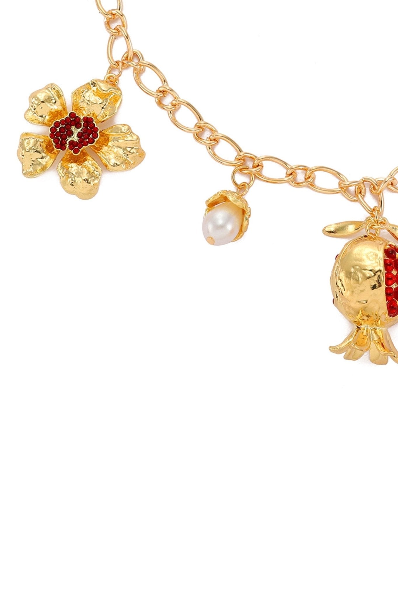 Pancy Pomegrante Flower Necklace
