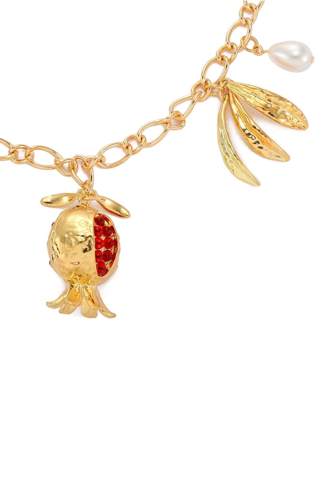 Pancy Pomegrante Flower Necklace