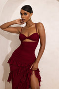 Ophelia Asymmetrical Ruffle Tiered Maxi Dress