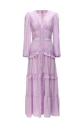 Penny Embroidered Lace Ruffle Maxi Dress