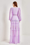 Penny Embroidered Lace Ruffle Maxi Dress