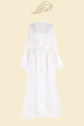 Elvira Button-up Drawstring Maxi Cover-up
