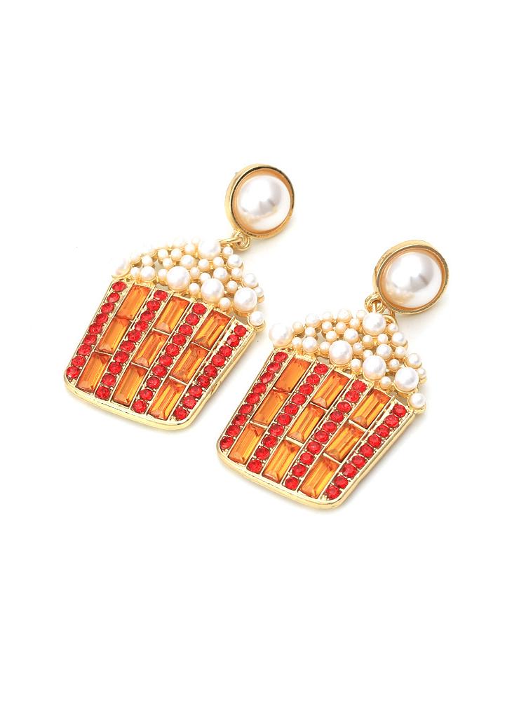 Popcorn Diamante Drop Earrings