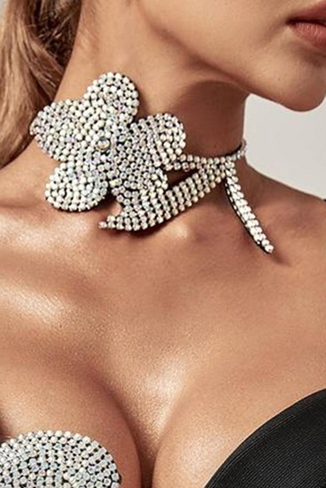 Eunice Flower Diamond Choker Necklace