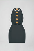 Rebecca Halter Backless Mini Dress