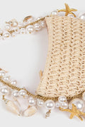 Sea Wonder Pearl Straw Hobo Bag