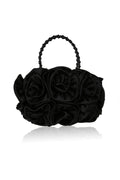 Satin Rosettes Pearl Handbag