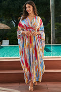 Sibley Abstract V-neck Maxi Kaftan