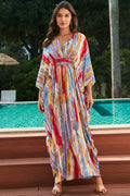 Sibley Abstract V-neck Maxi Kaftan