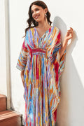Sibley Abstract V-neck Maxi Kaftan