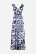 Sibyl Printed Knotted Strap Maxi Dress