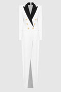 Silas Colorblock Tuxedo Maxi Blazer Dress