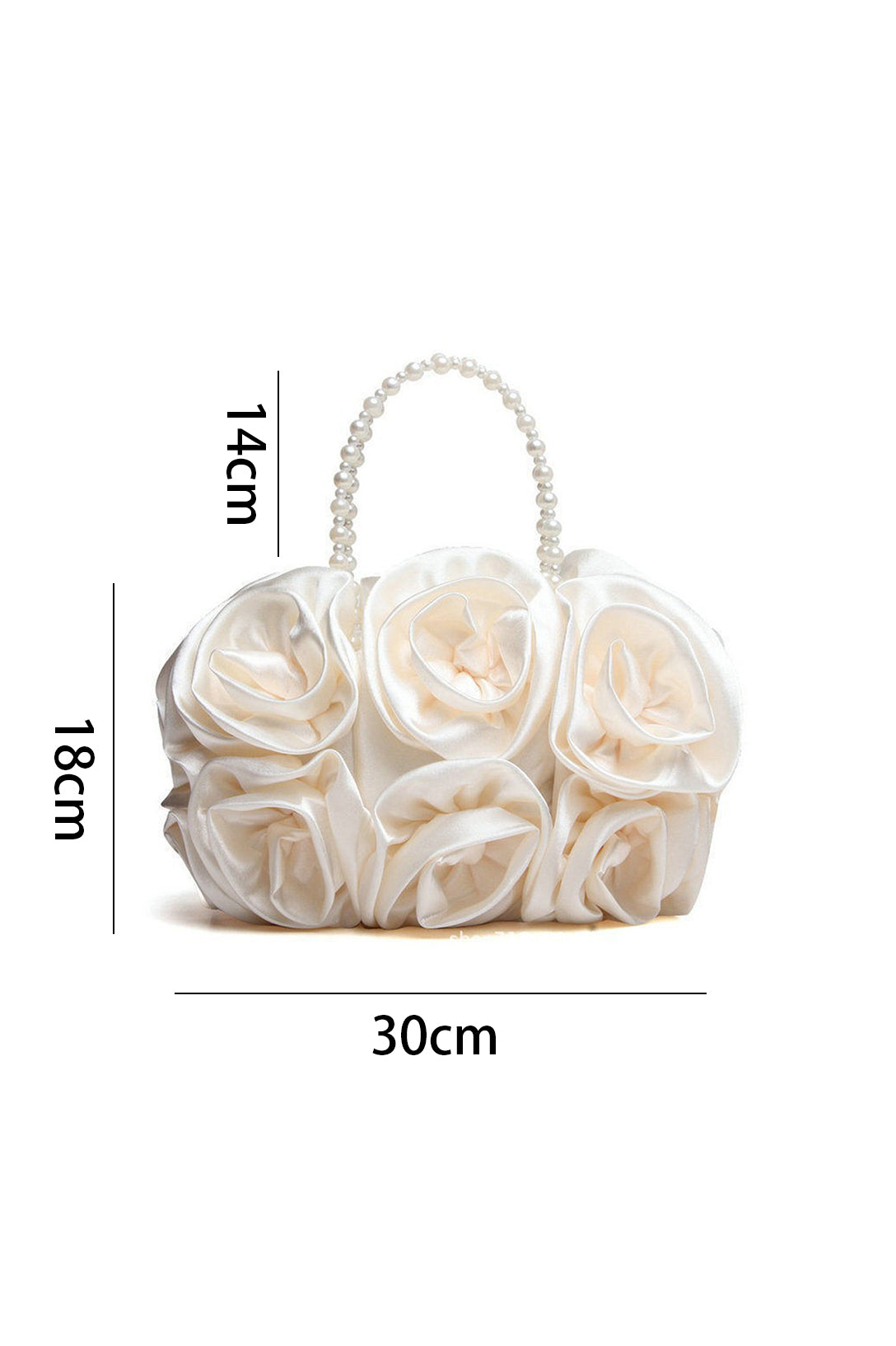 Satin Rosettes Pearl Handbag