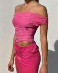Janet Off Shoulder Ruched Maxi Dress