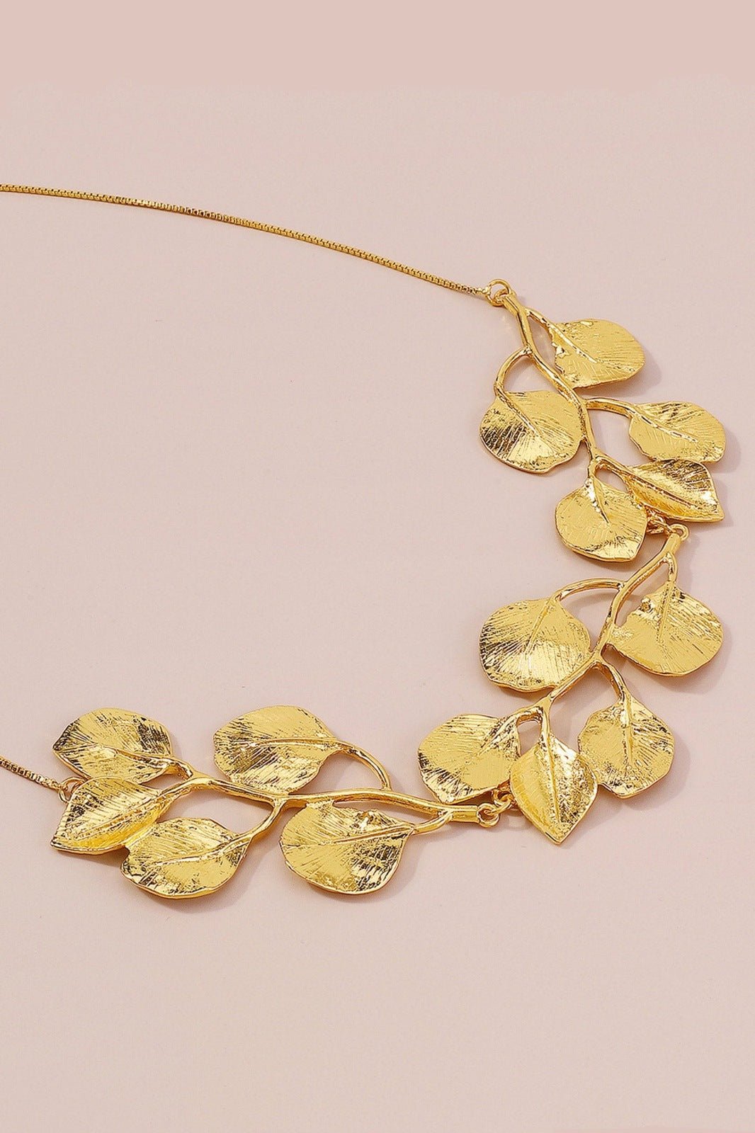 Textured Gingkgo Leaf Necklace
