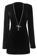 Thera V-neck Diamante Mini Dress