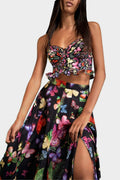 Trina Butterfly Printed High Slit Set