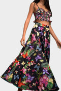Trina Butterfly Printed High Slit Set