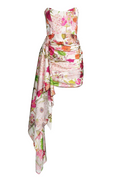 Dorothy Printed Gathered Corset Mini Dress